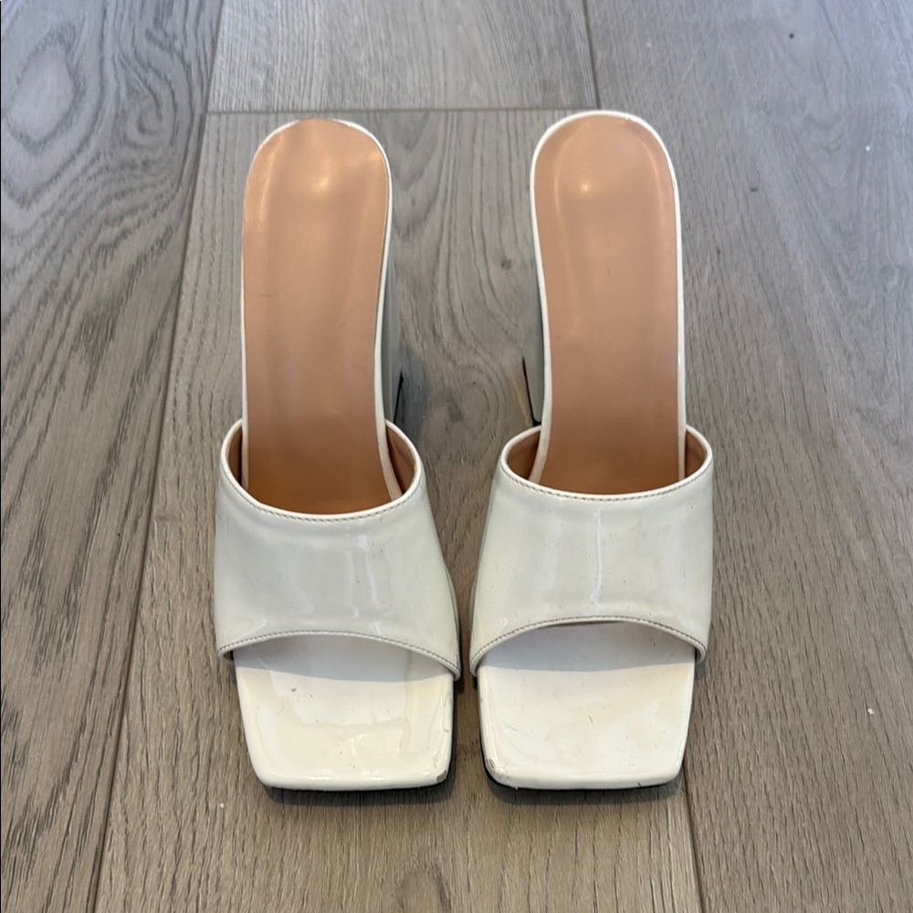 Amazon White Tan Heels with Pointed Toe